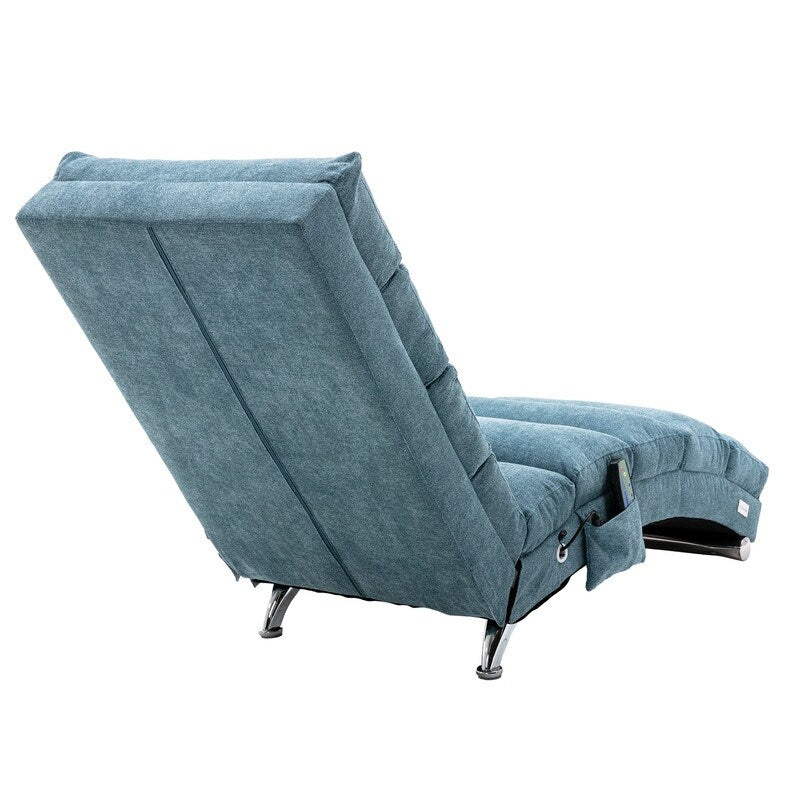 Linen Massage recliner Interior with remote control, ergonomic electric massage recliner, 5 modes