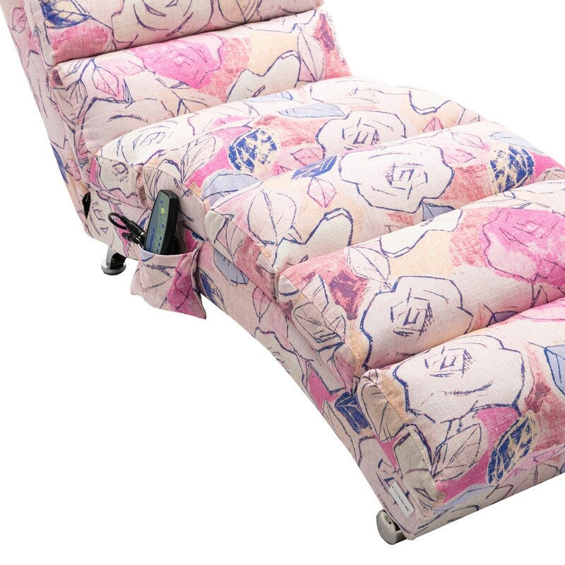 Linen Massage recliner Interior with remote control, ergonomic electric massage recliner, 5 modes