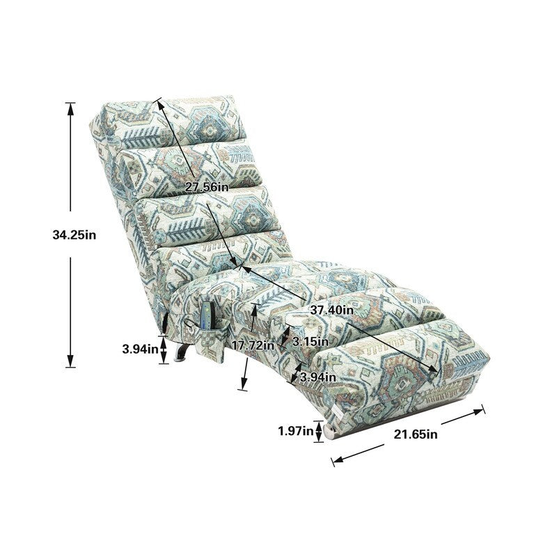 Linen Massage recliner Interior with remote control, ergonomic electric massage recliner, 5 modes