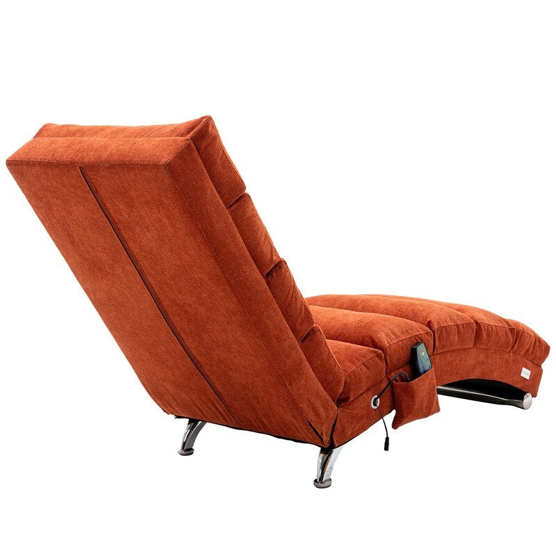 Linen Massage recliner Interior with remote control, ergonomic electric massage recliner, 5 modes
