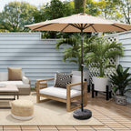 Lopes 9-foot Patio Umbrella with Bronze Finish Base Weight Stand Included