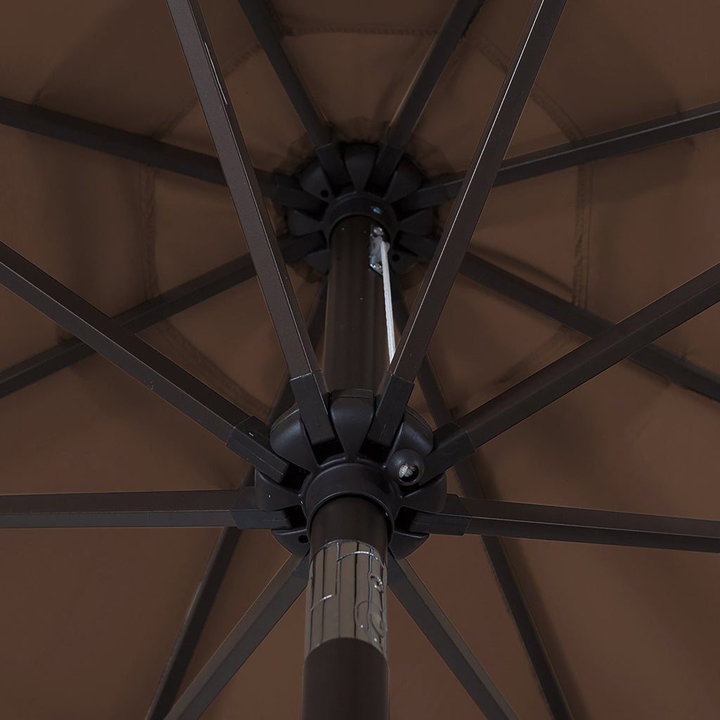 Lopes 9-foot Patio Umbrella with Bronze Finish Base Weight Stand Included