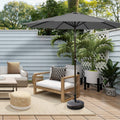 Lopes 9-foot Patio Umbrella with Bronze Finish Base Weight Stand Included