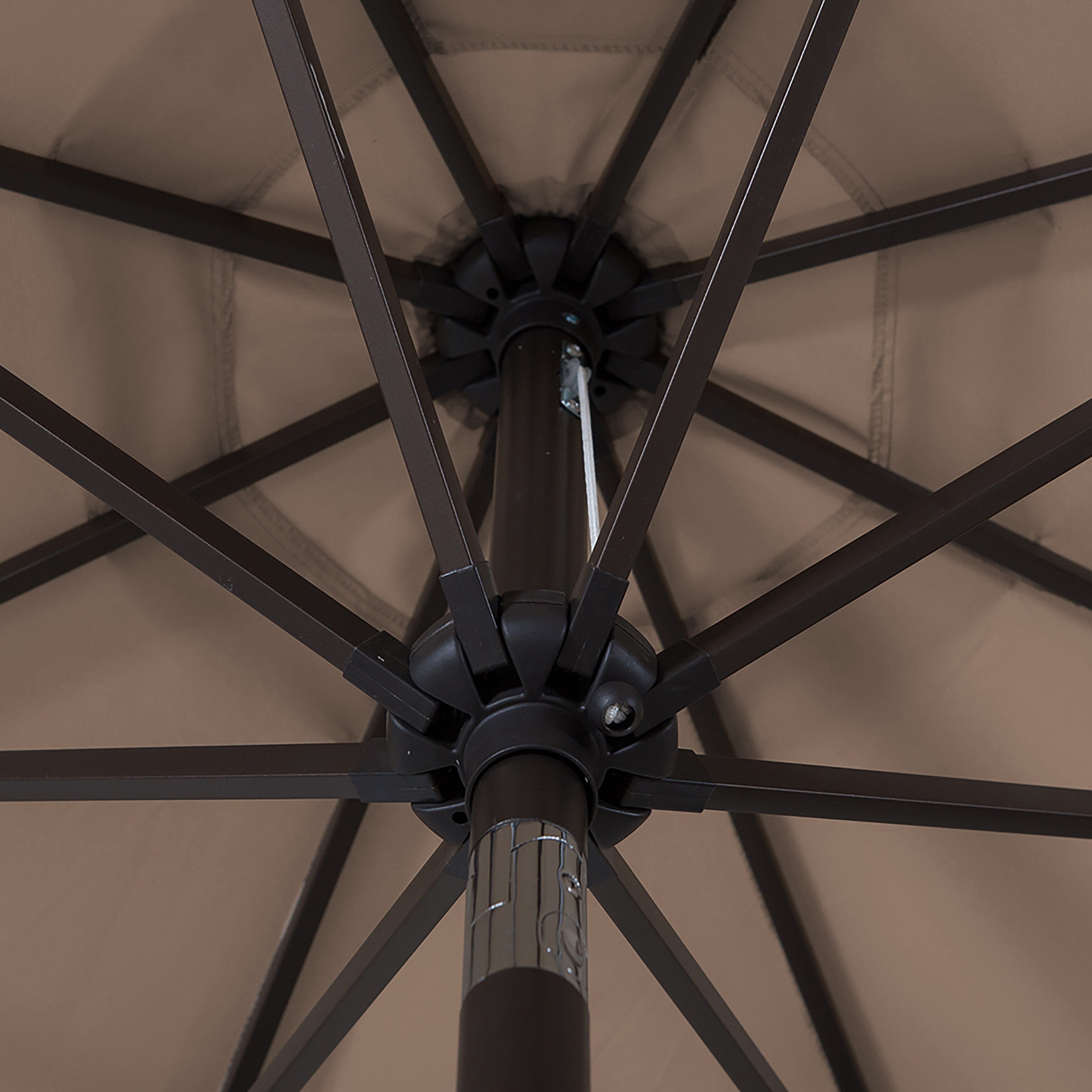 Lopes 9-foot Patio Umbrella with Bronze Finish Base Weight Stand Included