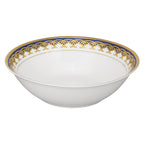 Lorren Home Trends Gold and Blue Accent 57-piece Porcelain Dinnerware Set