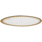 Lorren Home Trends Gold and Blue Accent 57-piece Porcelain Dinnerware Set