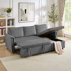 Loveseat Sofa with Chaise Lounge L-Shaped Modular Convertible Sofa with Storage Chaise