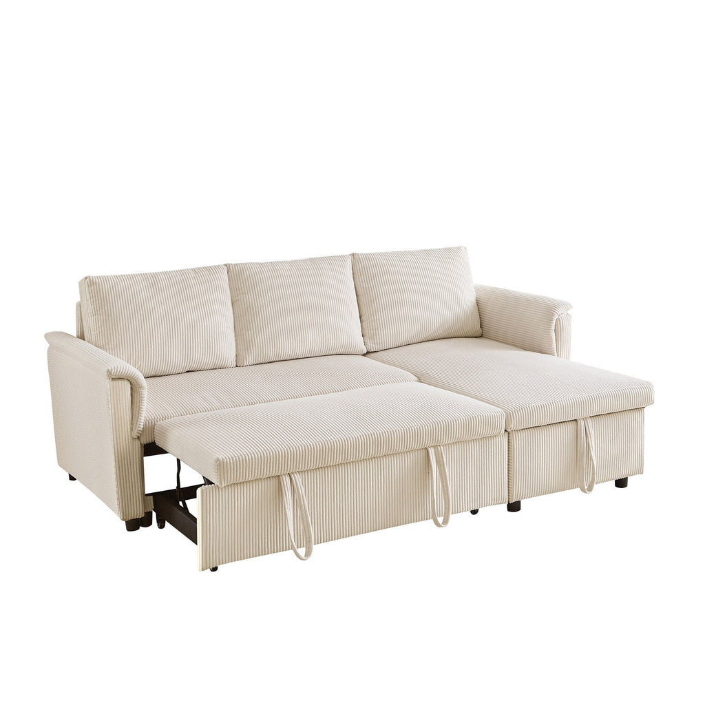 Loveseat Sofa with Chaise Lounge L-Shaped Modular Convertible Sofa with Storage Chaise