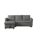 Loveseat Sofa with Chaise Lounge L-Shaped Modular Convertible Sofa with Storage Chaise