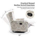 29'' W Pattern Swivel Glider Manual Push Back Recliner Chair Set of 2