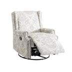 29'' W Pattern Swivel Glider Manual Push Back Recliner Chair Set of 2