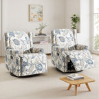 29'' W Pattern Swivel Glider Manual Push Back Recliner Chair Set of 2