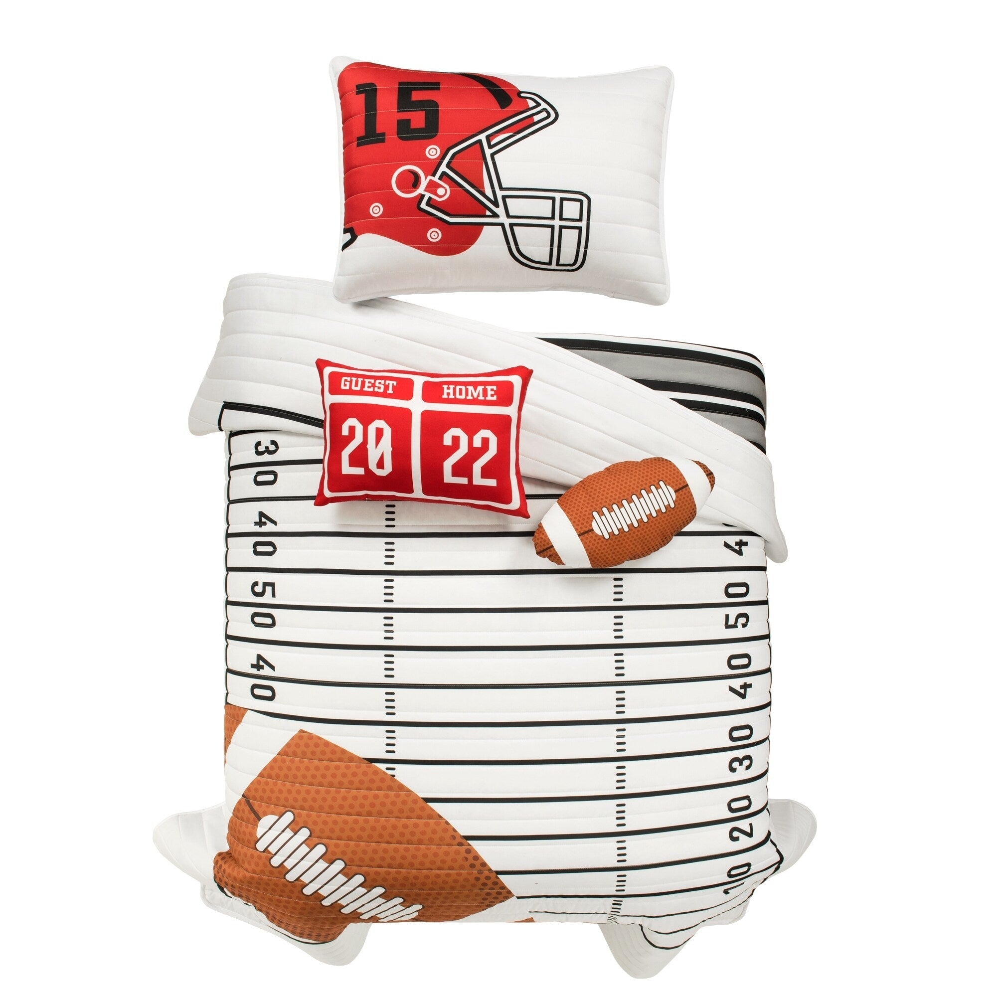 Lush Decor American Football Reversible Oversized Kids Quilt