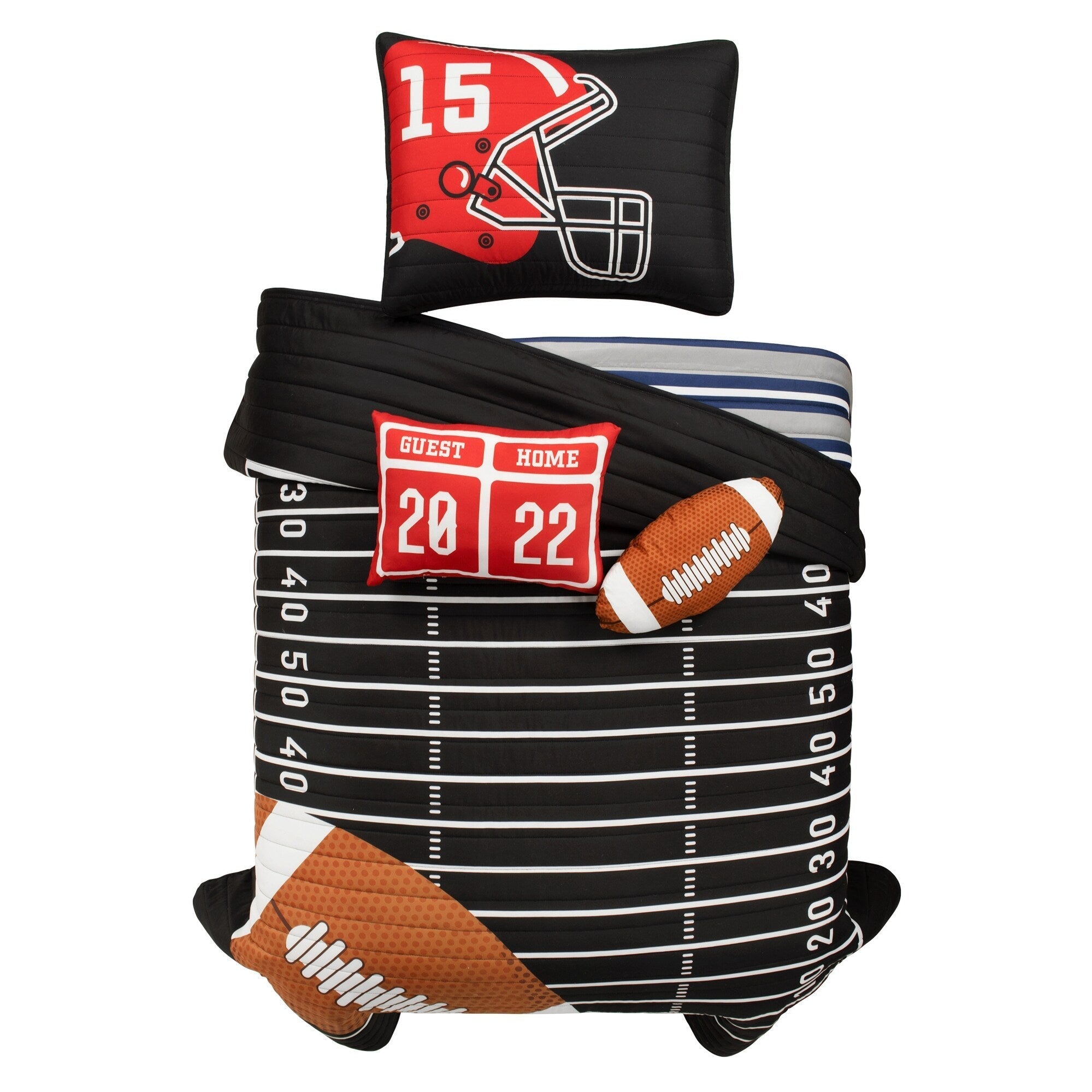 Lush Decor American Football Reversible Oversized Kids Quilt