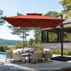 MAISON ARTS 12 FT Automatic Hydraulic Cantilever Umbrella Aluminum Pole 360 Degree Rotation