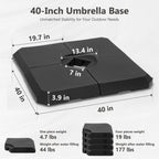 MAISON ARTS 12 FT Automatic Hydraulic Cantilever Umbrella Aluminum Pole 360 Degree Rotation