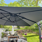 MAISON ARTS 12 FT Automatic Hydraulic Cantilever Umbrella Aluminum Pole 360 Degree Rotation