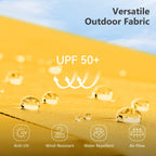 MAISON ARTS 15-foot Rectangular Crank Double-sided Outdoor Market Umbrella Solar LED Lighted Patio Umbrella with Base Included