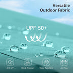 MAISON ARTS 15-foot Rectangular Crank Double-sided Outdoor Market Umbrella Solar LED Lighted Patio Umbrella with Base Included
