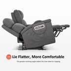 MCombo 60.2 Power Loveseat Recliner Sofa with Massage and Dual Heating, Adjustable Headrest, USB & Type C Port, Fabric