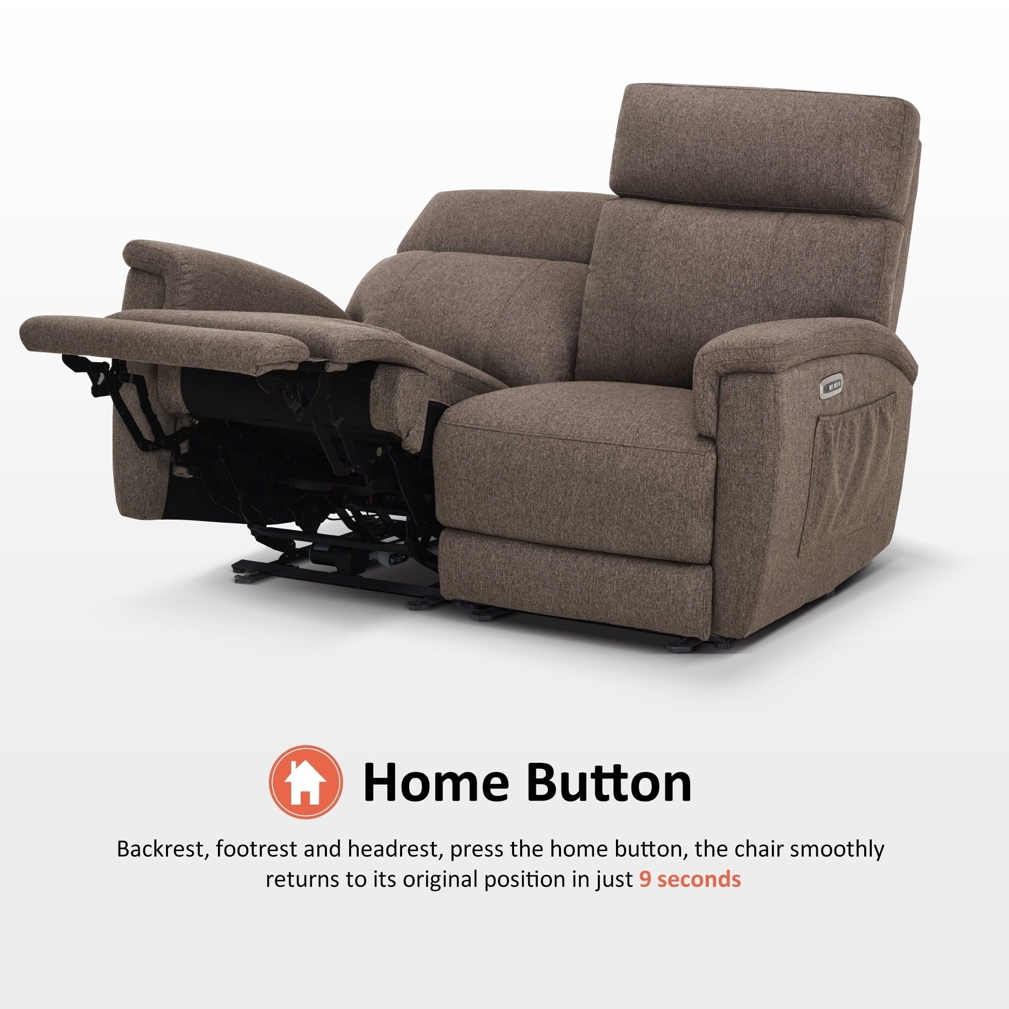 MCombo 60.2 Power Loveseat Recliner Sofa with Massage and Dual Heating, Adjustable Headrest, USB & Type C Port, Fabric