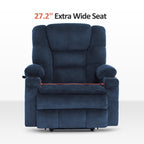 MCombo Large-Wide Dual Motor Power Lift Recliner with Massage and Dual Heating for Big and Tall Elderly, Fabric R7635