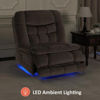MCombo Oversized Dual Motor Armless Power Rocker Recliner Chair, Zeroarms Recliner Perfect for Living Room Fabric PR607