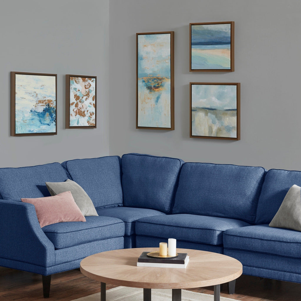 Madison Park Blue Horizon 5-piece Gallery Framed Canvas Wall Art Set