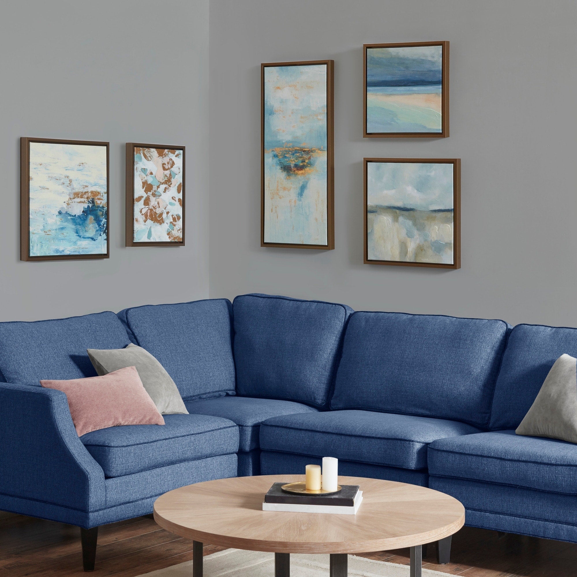Madison Park Blue Horizon 5-piece Gallery Framed Canvas Wall Art Set