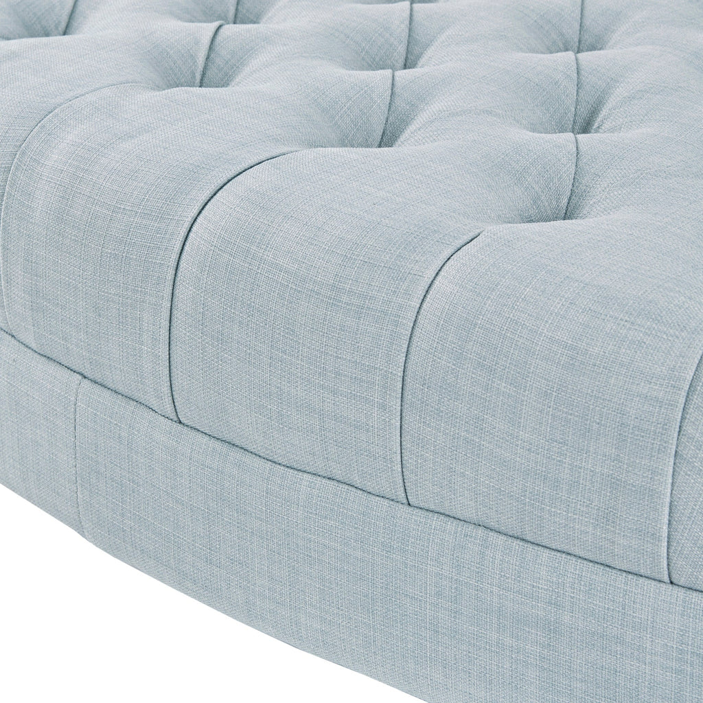 Madision Park Chase Surfboard Tufted Upholstered Ottoman with Solid Wood