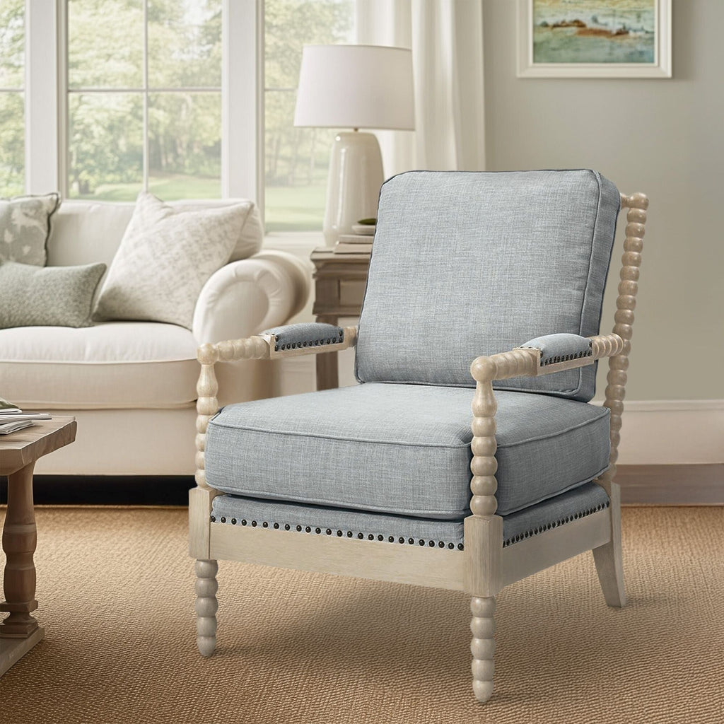 Madison Park Donohue Turned Wood Frame Armchair