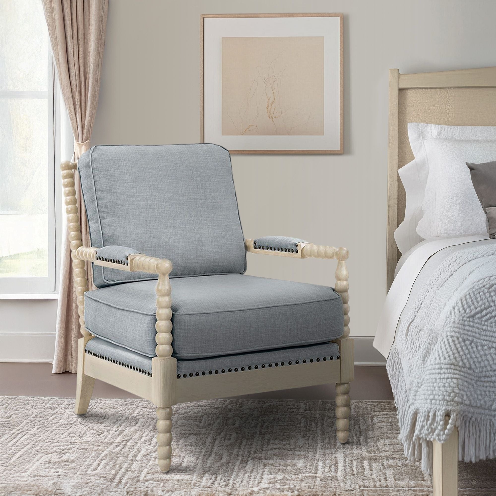 Madison Park Donohue Turned Wood Frame Armchair
