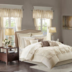 Madison Park Essentials Loretta 24-Piece Room in a Bag with Window Panels and Sheet Set