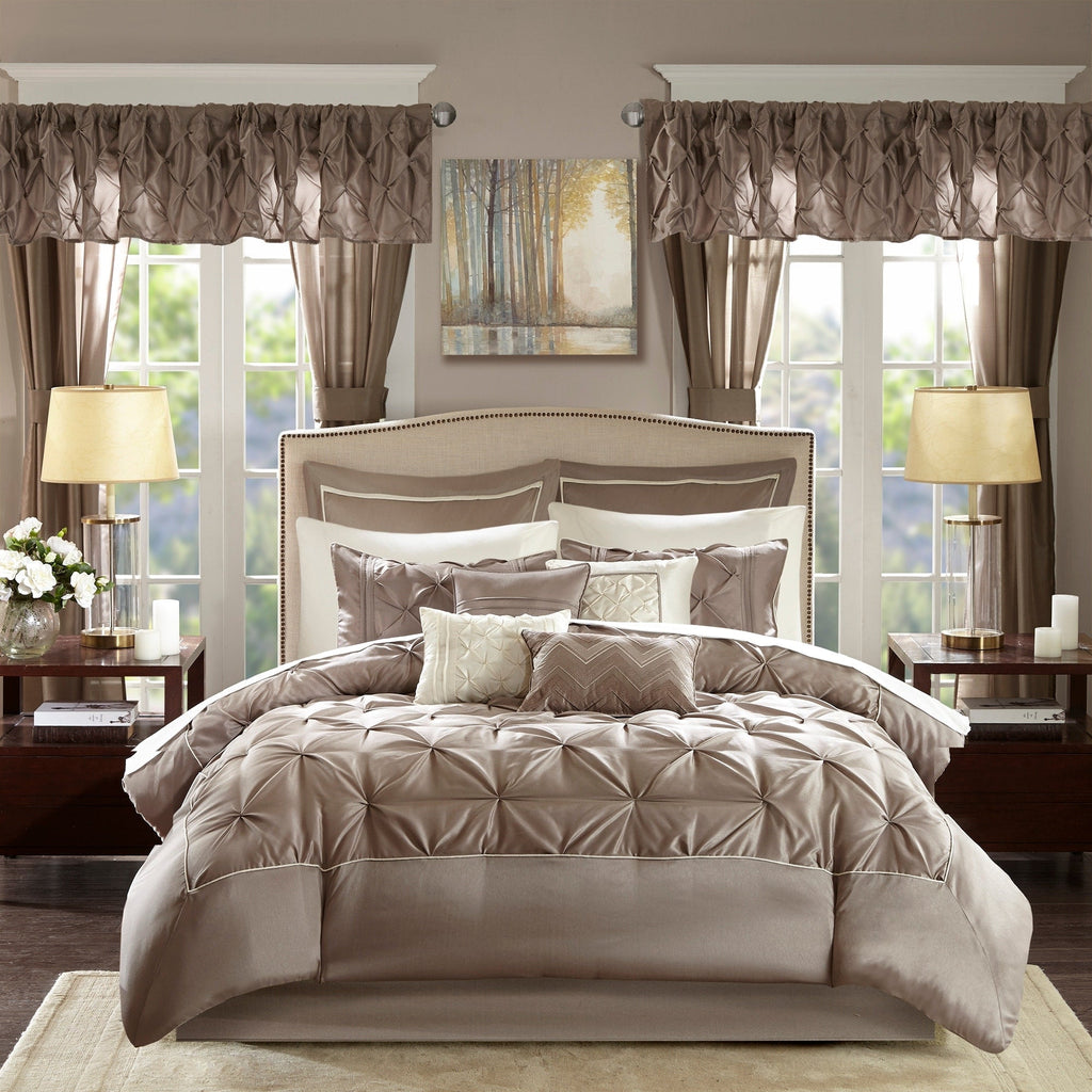 Madison Park Essentials Loretta 24-Piece Room in a Bag with Window Panels and Sheet Set