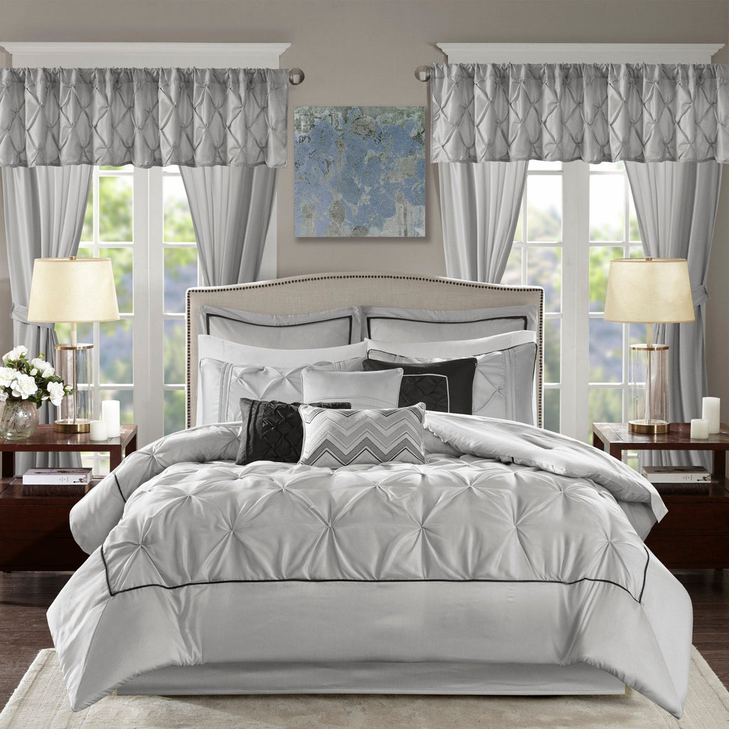 Madison Park Essentials Loretta 24-Piece Room in a Bag with Window Panels and Sheet Set