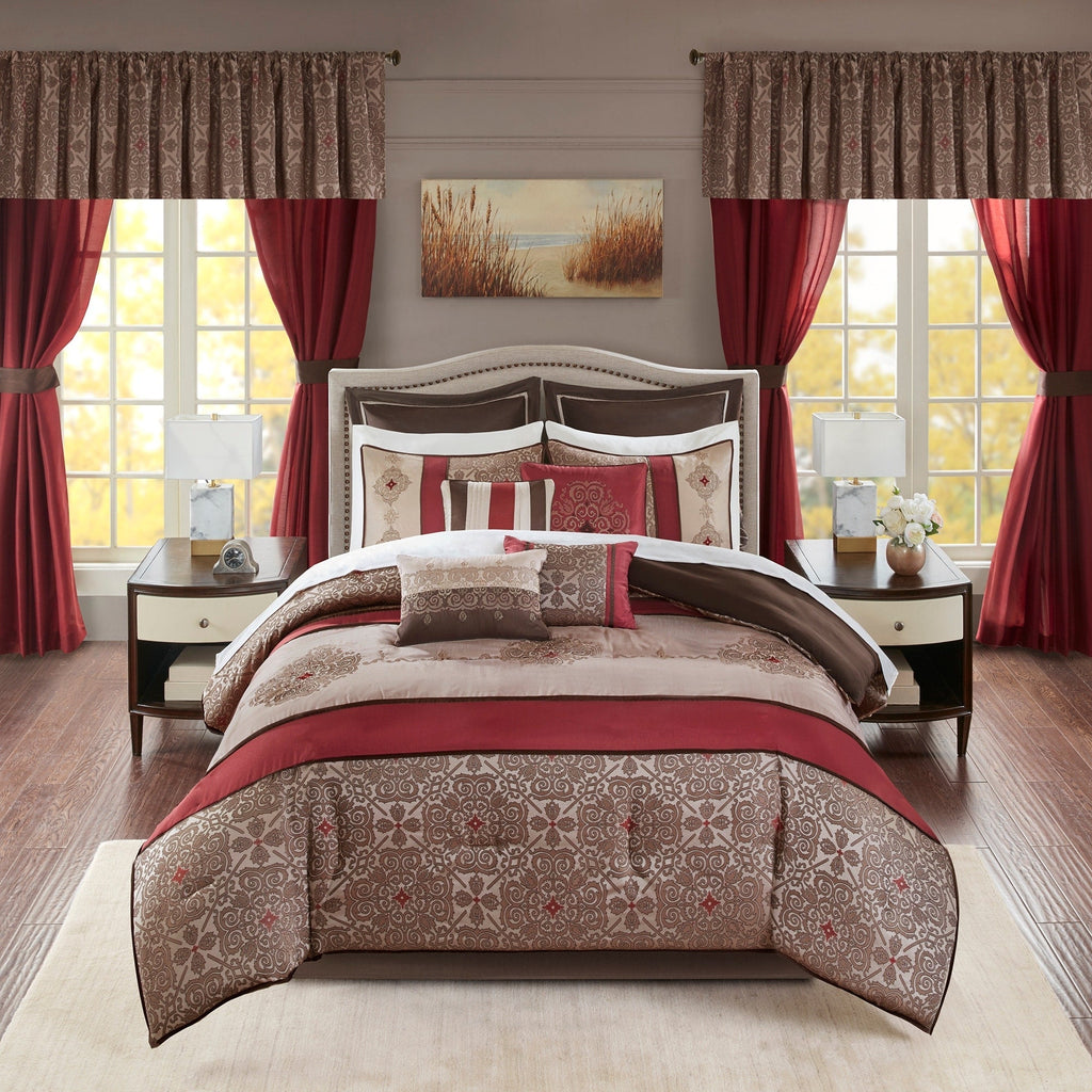 Madison Park Essentials Parker Jacquard Embroidered Pieced 24 Piece Room in a Bag