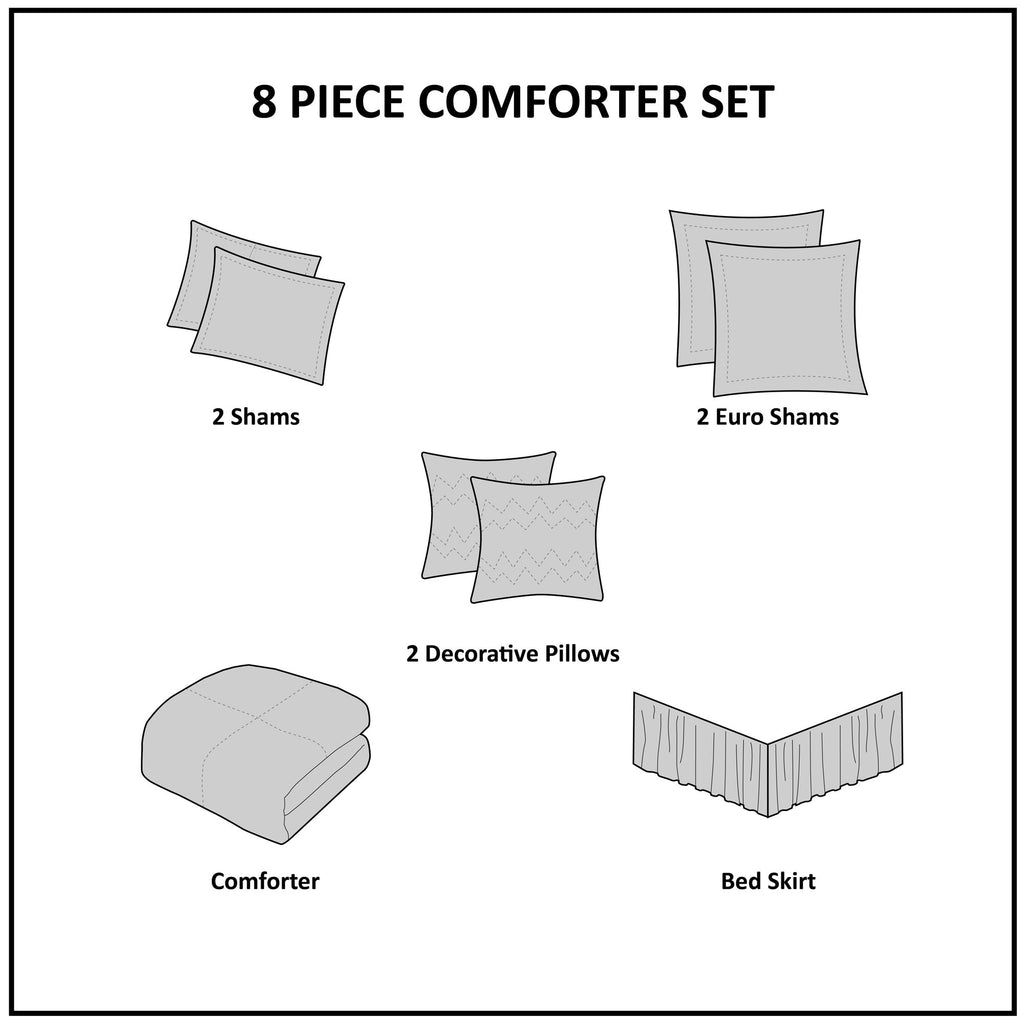 Madison Park Gisele 8 Piece Cotton Comforter Set