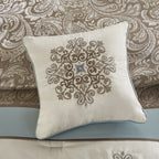 Madison Park Lorraine Blue Jacquard 7-Piece Comforter Set