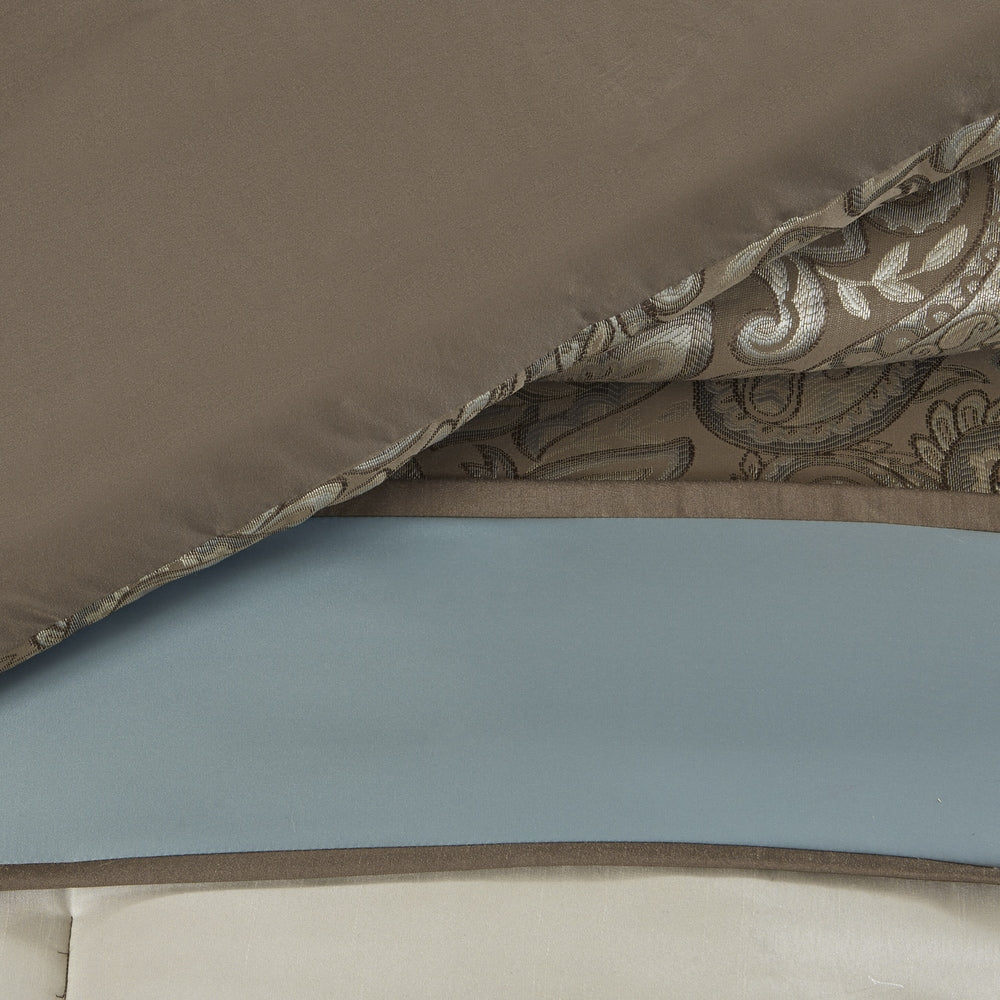 Madison Park Lorraine Blue Jacquard 7-Piece Comforter Set