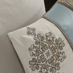 Madison Park Lorraine Blue Jacquard 7-Piece Comforter Set