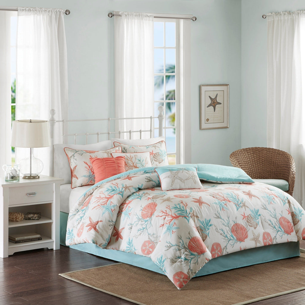 Madison Park Pacific Grove 7 Piece Cotton Sateen Comforter Set