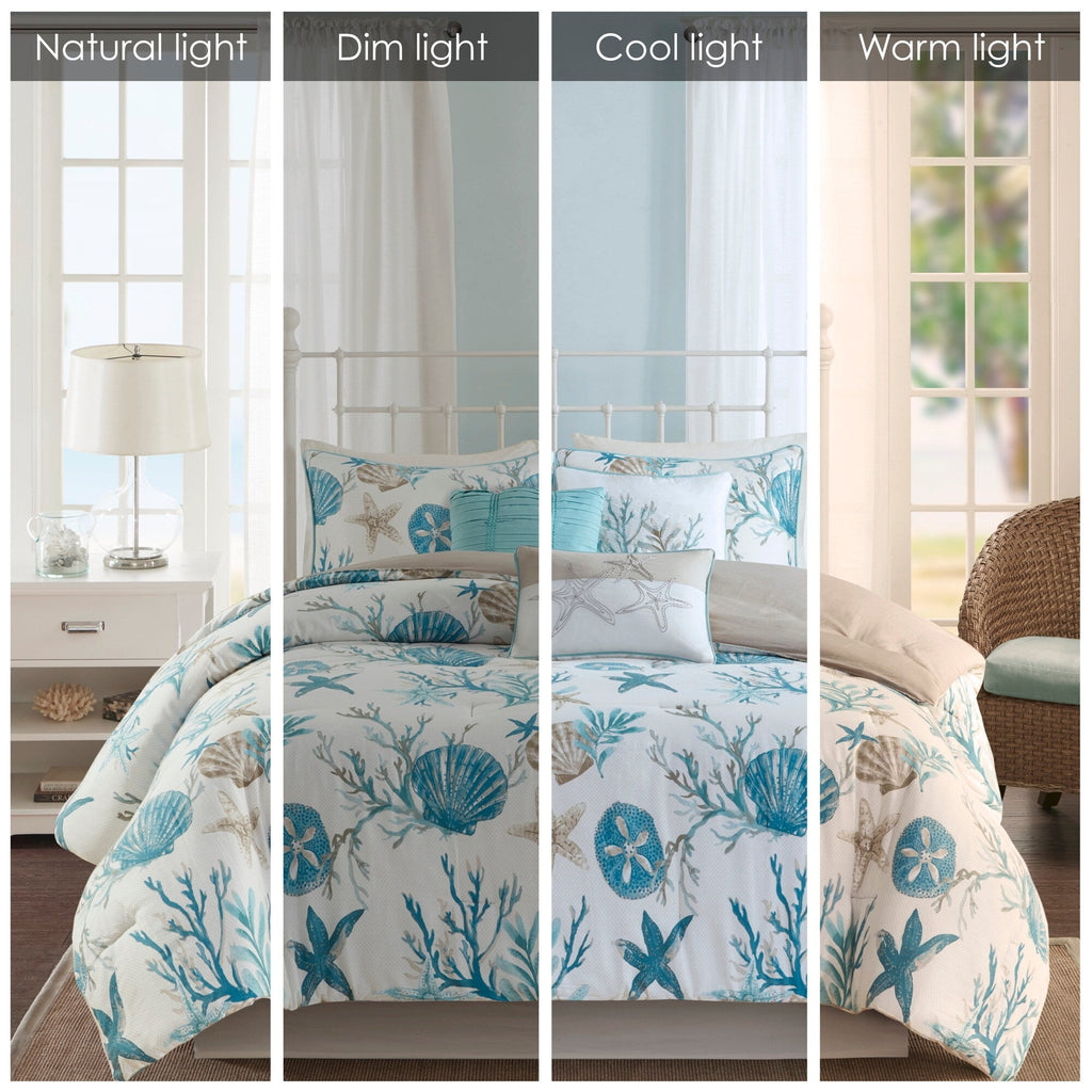 Madison Park Pacific Grove 7 Piece Cotton Sateen Comforter Set