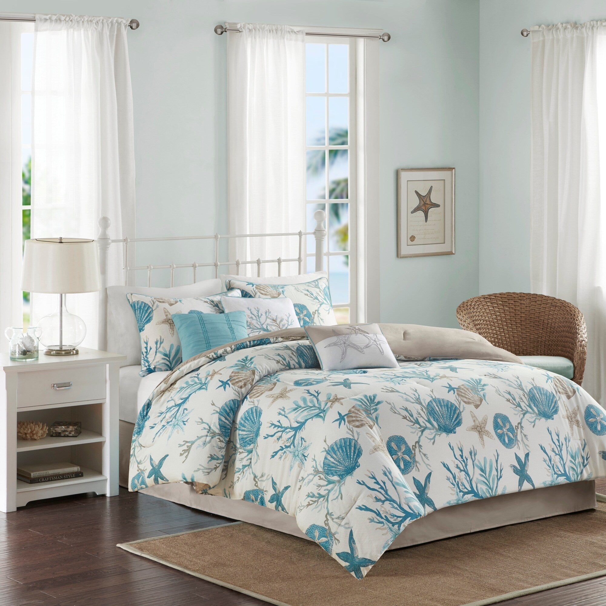 Madison Park Pacific Grove 7 Piece Cotton Sateen Comforter Set