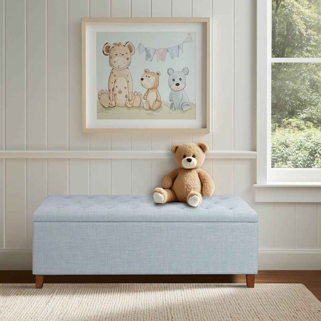 Madison Park Sasha Tufted Top Upholstered Storage Bench
