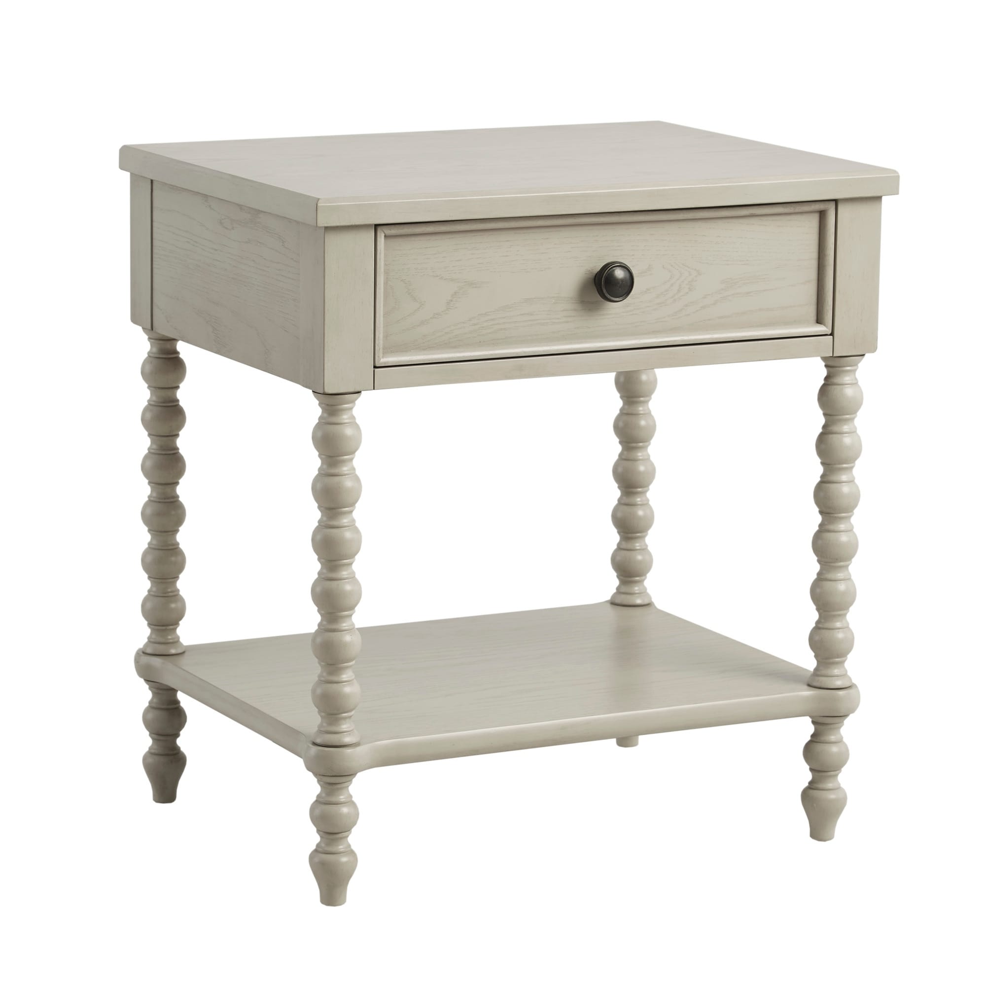 Madison Park Signature Beckett Turned Wood Spindle Nightstand with Drawer & Shelf