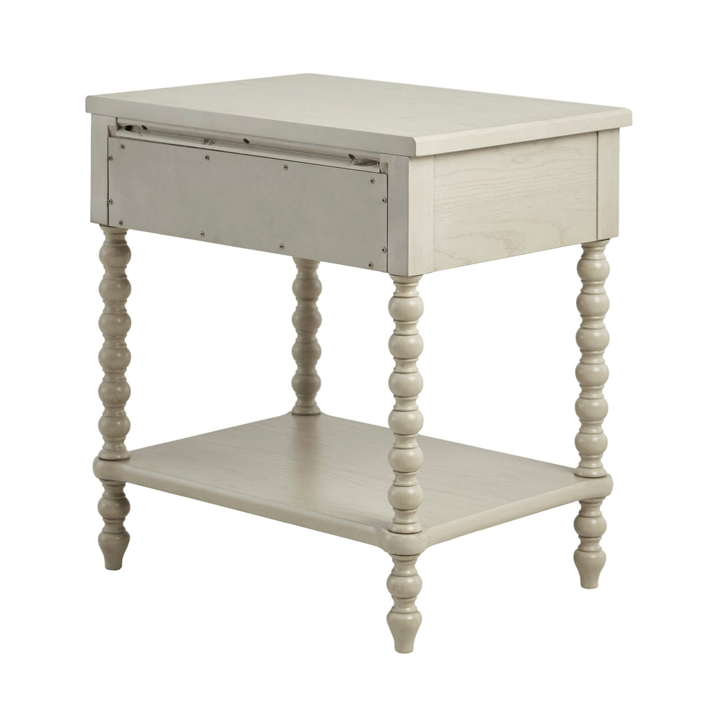 Madison Park Signature Beckett Turned Wood Spindle Nightstand with Drawer & Shelf