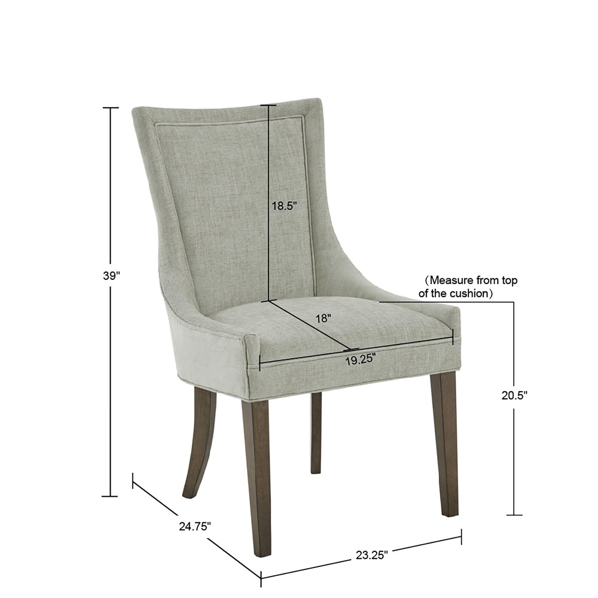 Madison Park Signature Ultra Upholstered Dining Side Chairs With Wood Legs (Set of 2) - N/A