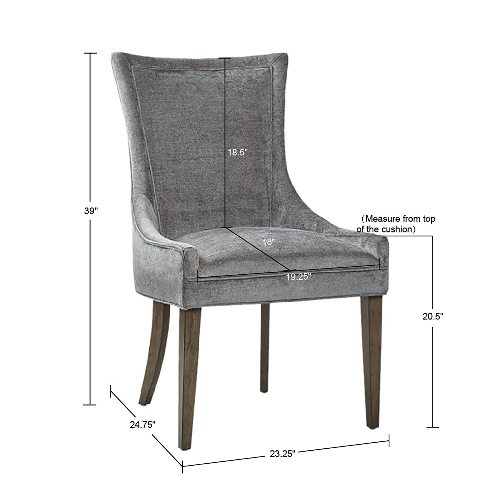 Madison Park Signature Ultra Upholstered Dining Side Chairs With Wood Legs (Set of 2) - N/A