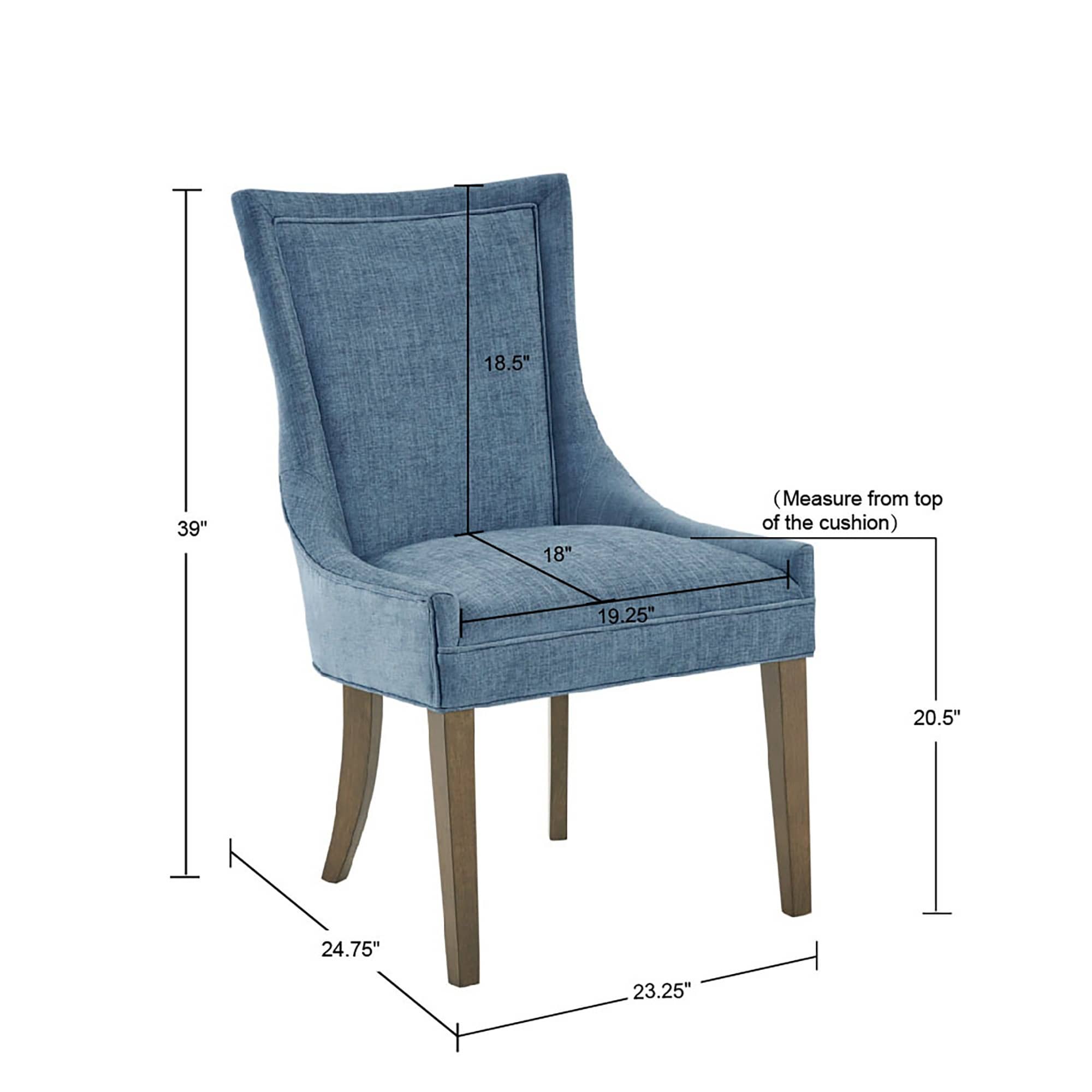 Madison Park Signature Ultra Upholstered Dining Side Chairs With Wood Legs (Set of 2) - N/A