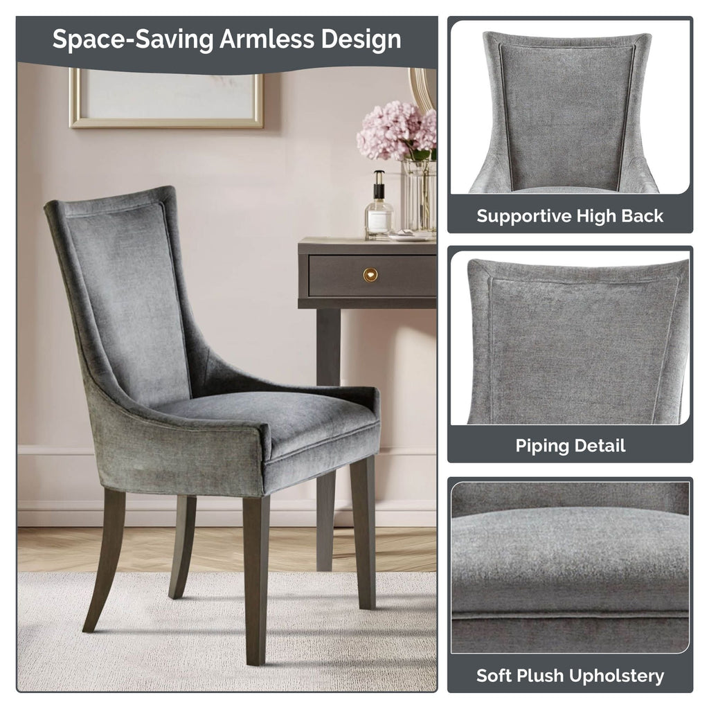 Madison Park Signature Ultra Upholstered Dining Side Chairs With Wood Legs (Set of 2) - N/A
